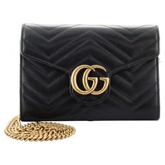 Gucci GG Marmont Chain Wallet Matelasse Leather Mini