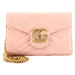 Gucci GG Marmont Chain Wallet Matelasse Leather Mini
