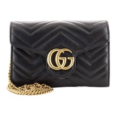 Gucci GG Marmont Chain Wallet Matelasse Leather Mini
