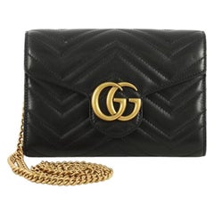 Gucci GG Marmont Chain Wallet Matelasse Leather Mini 