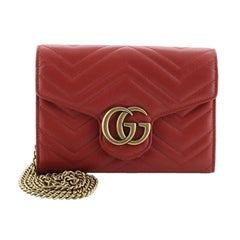 Gucci GG Marmont Chain Wallet Matelasse Leather Mini