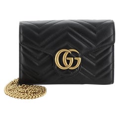 Gucci GG Marmont Chain Wallet Matelasse Leather Mini