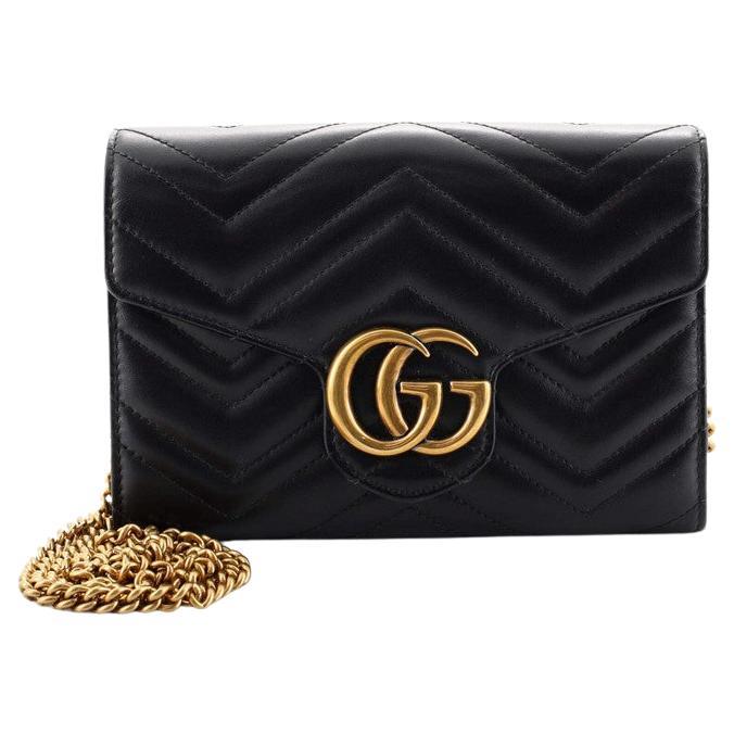 Gucci GG Marmont Chain Wallet Matelasse Leather Mini