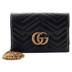 Gucci GG Marmont Chain Wallet Matelasse Leather Mini