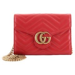 Gucci GG Marmont Chain Wallet Matelasse Leather Mini