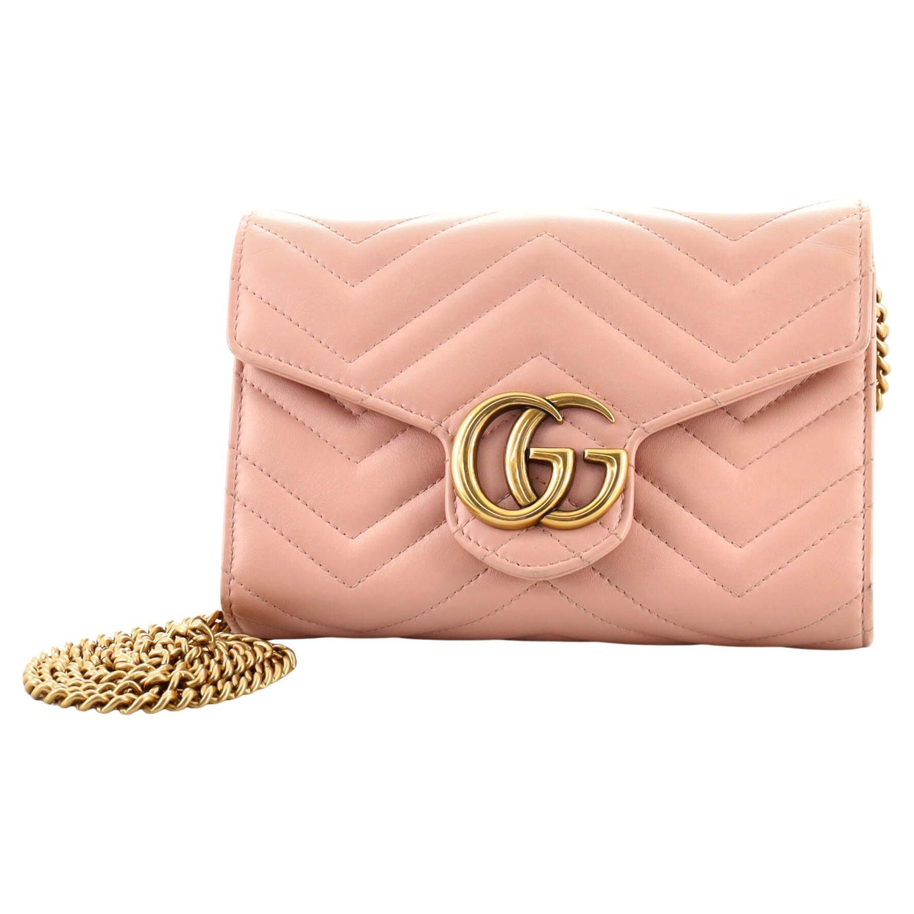 Gucci GG Marmont Leather Chain Wallet