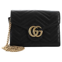 Gucci GG Marmont Chain Wallet Matelasse Leather Mini
