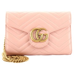 Gucci GG Marmont - Portefeuille à chaîne en cuir matelassé Mini