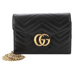 Gucci GG Marmont Chain Wallet Matelasse Leather Mini