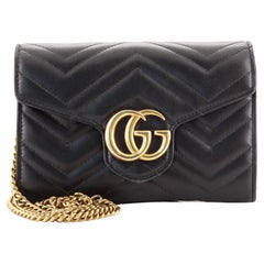 Gucci GG Marmont Chain Wallet Matelasse Leather Mini