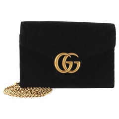 Gucci: GG Marmont Chain Wallet Matelasse Velvet Mini