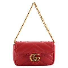 Gucci GG Marmont Coin Purse on Chain Matelasse Leather