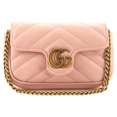 Used Gucci GG Marmont Coin Purse on Chain Matelasse Leather