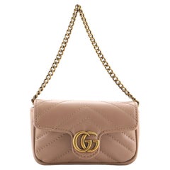 Gucci GG Marmont Coin Purse on Chain Matelasse Leather