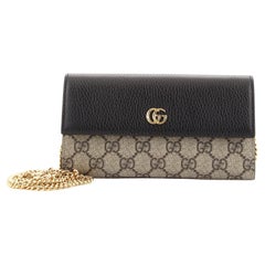 Gucci GG Marmont Continental Chain Wallet GG Coated Canvas and Leather