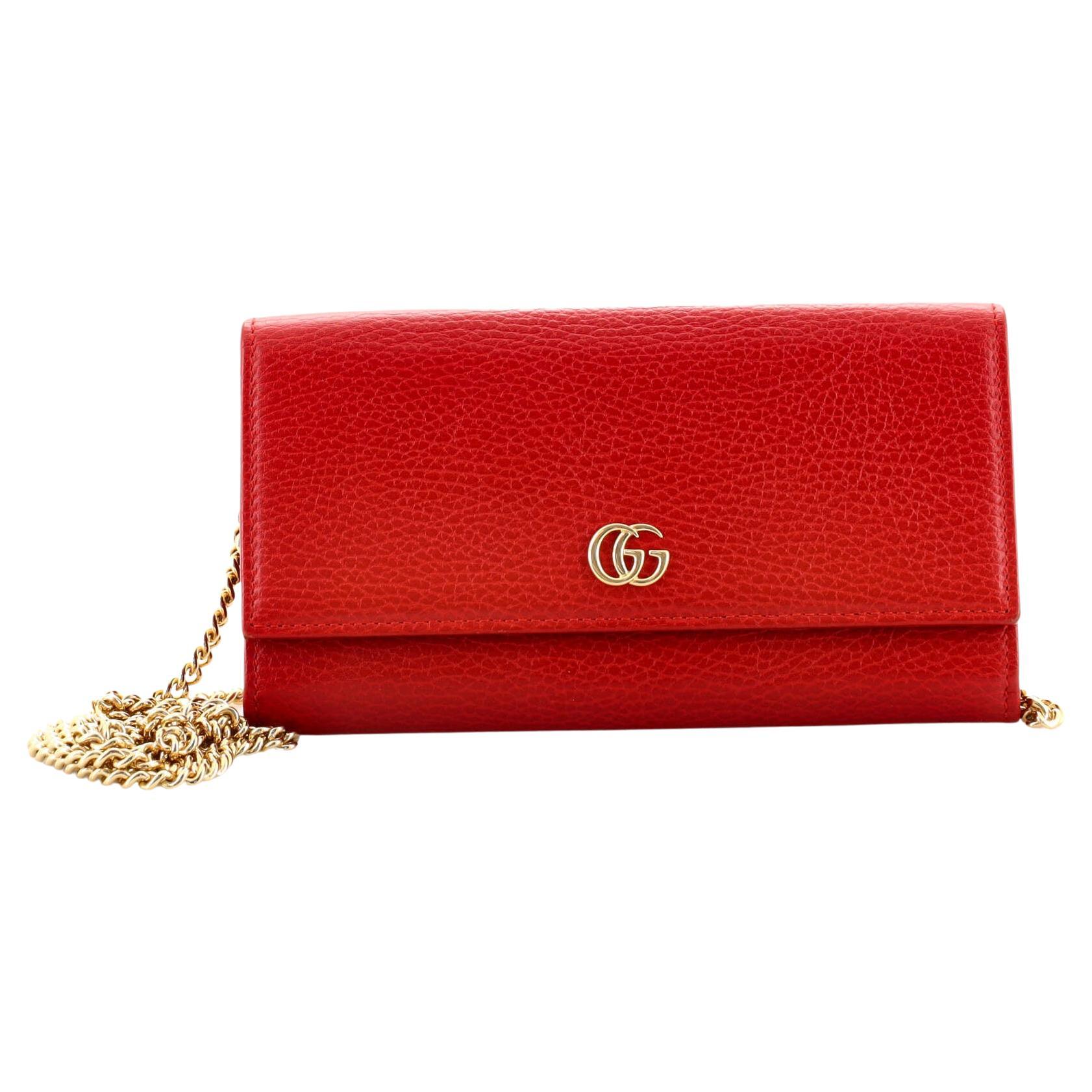 Gucci GG Marmont Continental Chain Wallet Leather