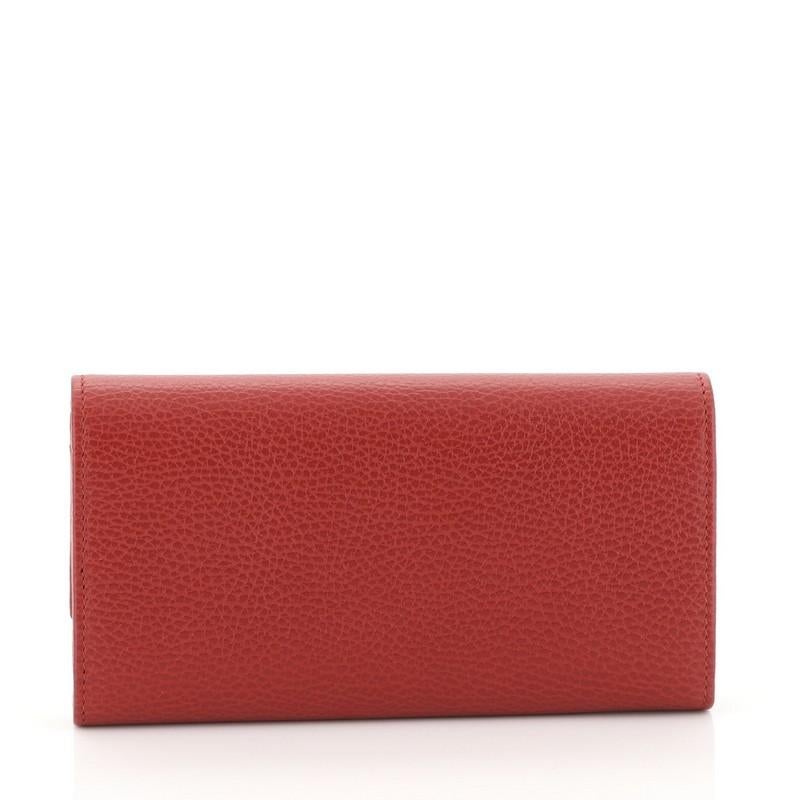 Red Gucci GG Marmont Continental Wallet Leather Long