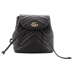 Gucci GG Marmont Drawstring Backpack Matelasse Leather Mini