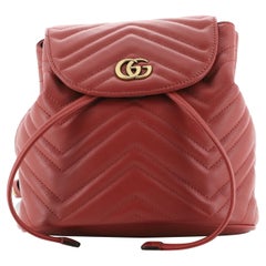 Gucci GG Marmont Drawstring Backpack Matelasse Leather Mini