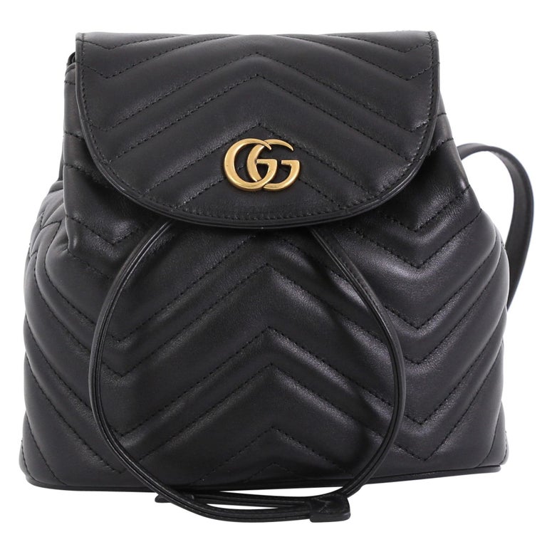 Gucci GG Marmont Drawstring Backpack Matelasse Leather Mini at 1stDibs
