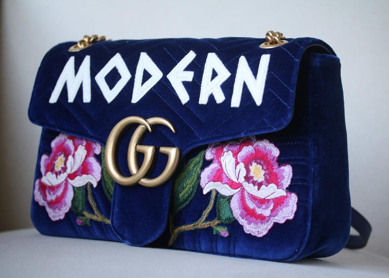 Gucci GG Marmont Embroidered Velvet Bag at 1stDibs | gucci marmont ...
