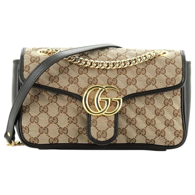 Gucci GG Marmont Flap Bag Diagonal Matelasse GG Canvas Small For Sale