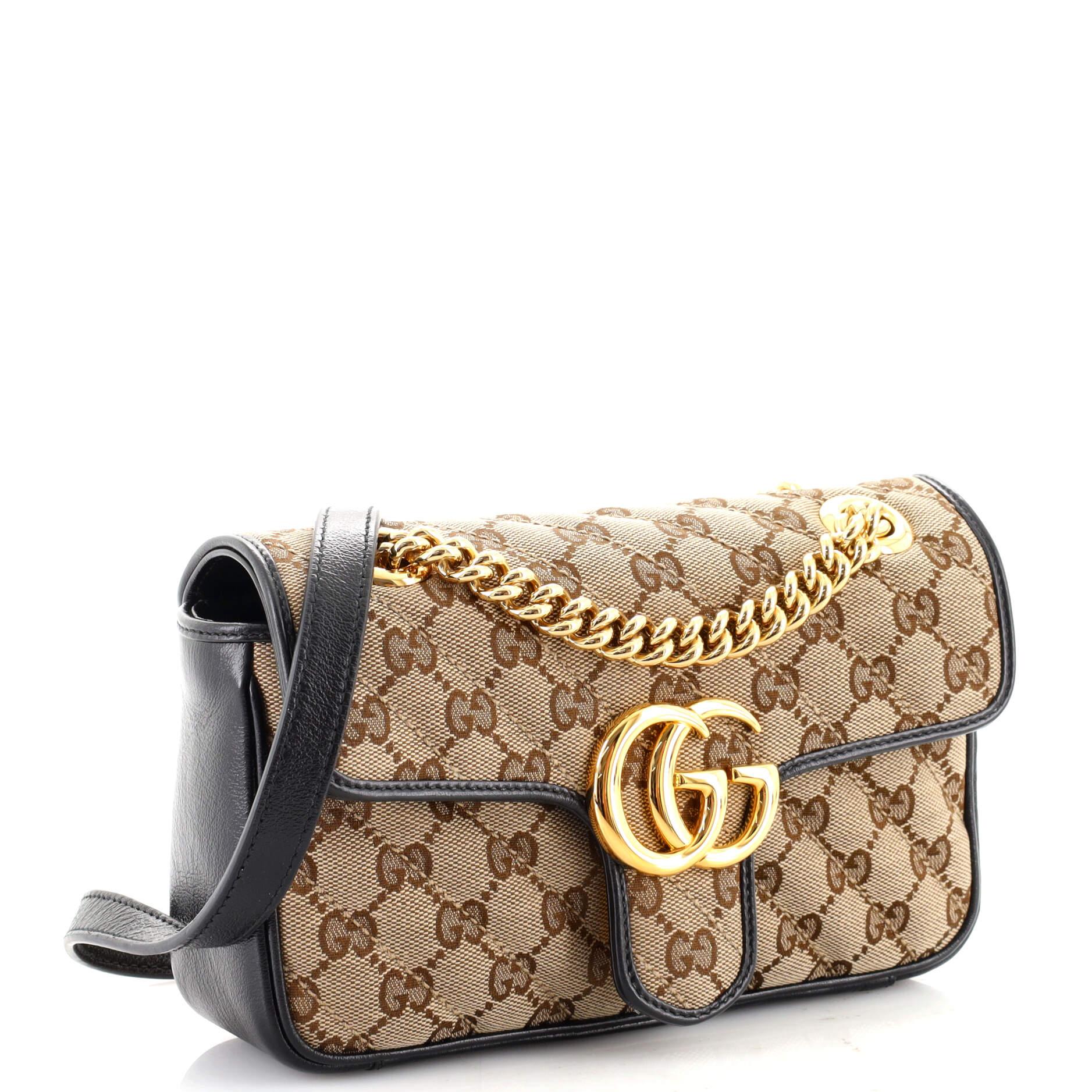 gg marmont canvas small shoulder bag