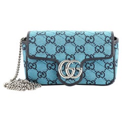 Gucci GG Marmont Flap Bag Diagonal Acolchado GG Canvas Super Mini