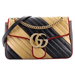 Gucci GG Marmont Flap Bag Diagonal Quilted Leather Medium