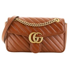 Gucci GG Marmont Flap Bag Diagonal Quilted Leather Small