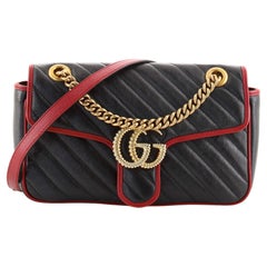 Gucci GG Marmont Flap Bag Diagonal Quilted Leather Small