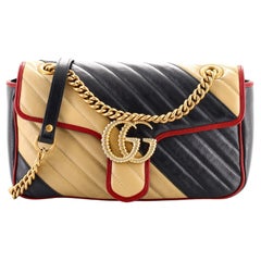 Gucci GG Marmont Flap Bag Diagonal Quilted Leather Small