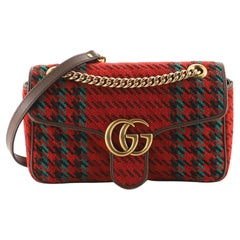 Gucci GG Marmont Flap Bag Diagonal Quilted Tweed Small