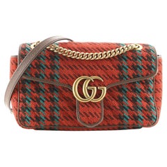 Gucci GG Marmont Flap Bag Diagonal Quilted Tweed Small