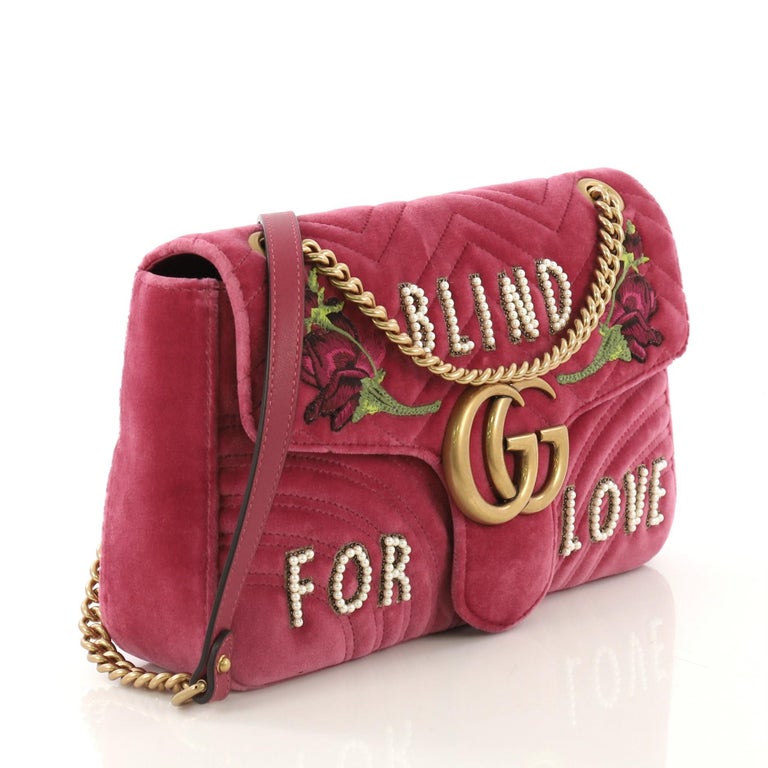 Gucci GG Marmont Flap Bag Embroidered Matelasse Velvet    