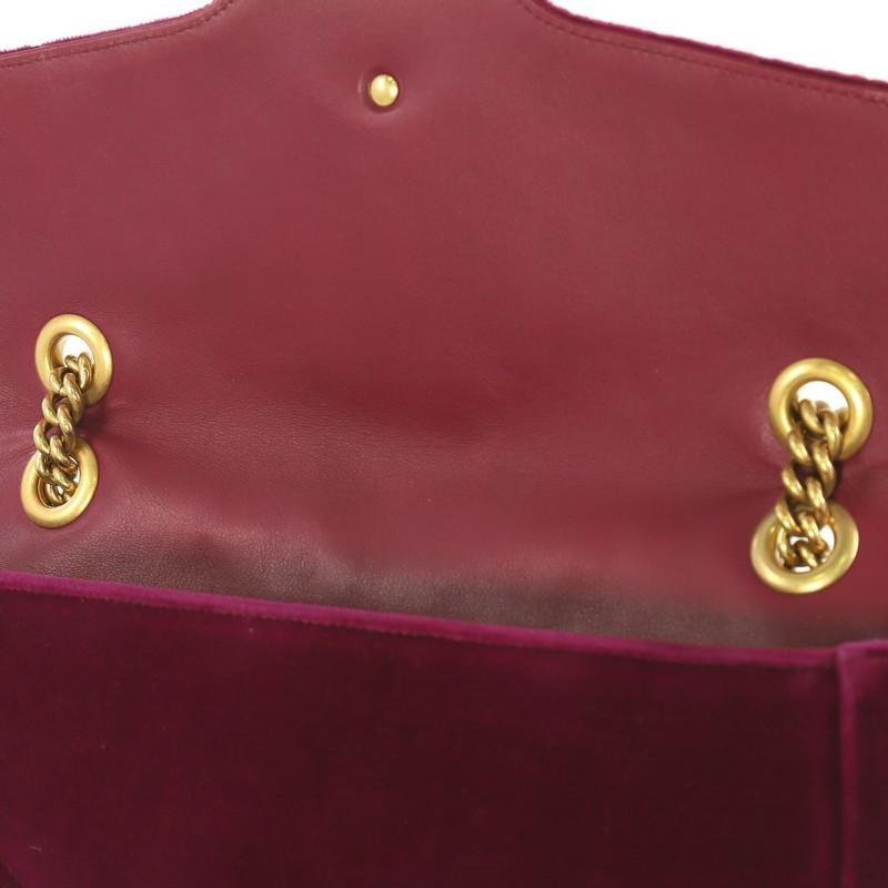 Gucci GG Marmont Flap Bag Embroidered Matelasse Velvet Medium 1