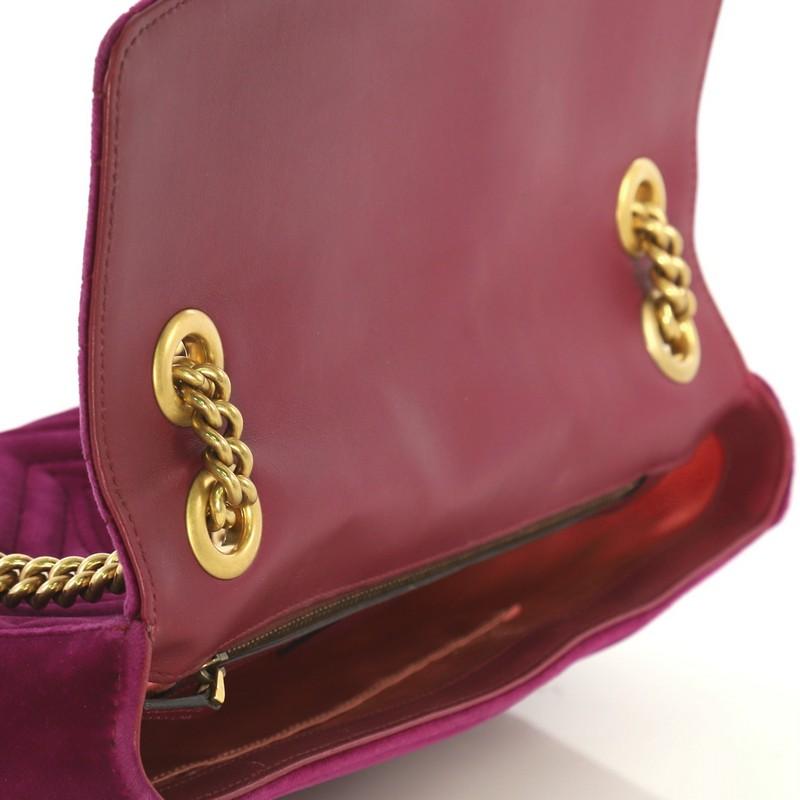 Gucci GG Marmont Flap Bag Embroidered Matelasse Velvet Medium 2