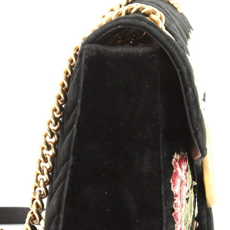 Gucci GG Marmont Flap Bag Embroidered Matelasse Velvet Medium 1