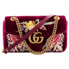 Gucci GG Marmont Flap Bag Embroidered Matelasse Velvet Small Gucci GG Marmont Flap Bag Embroidered Matelasse Velvet Small