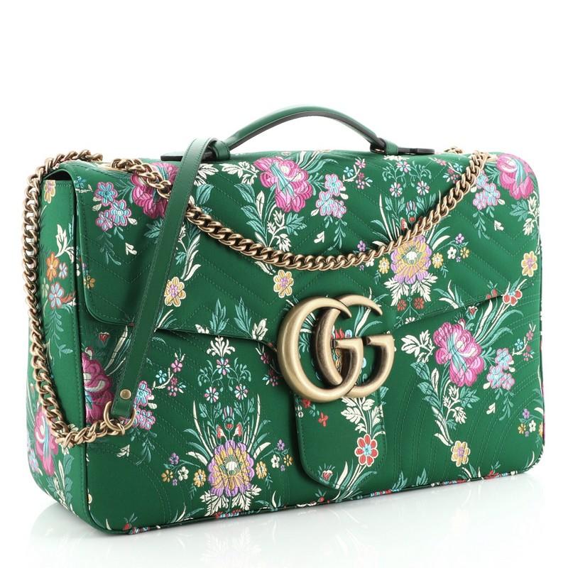 gg marmont floral jacquard shoulder bag