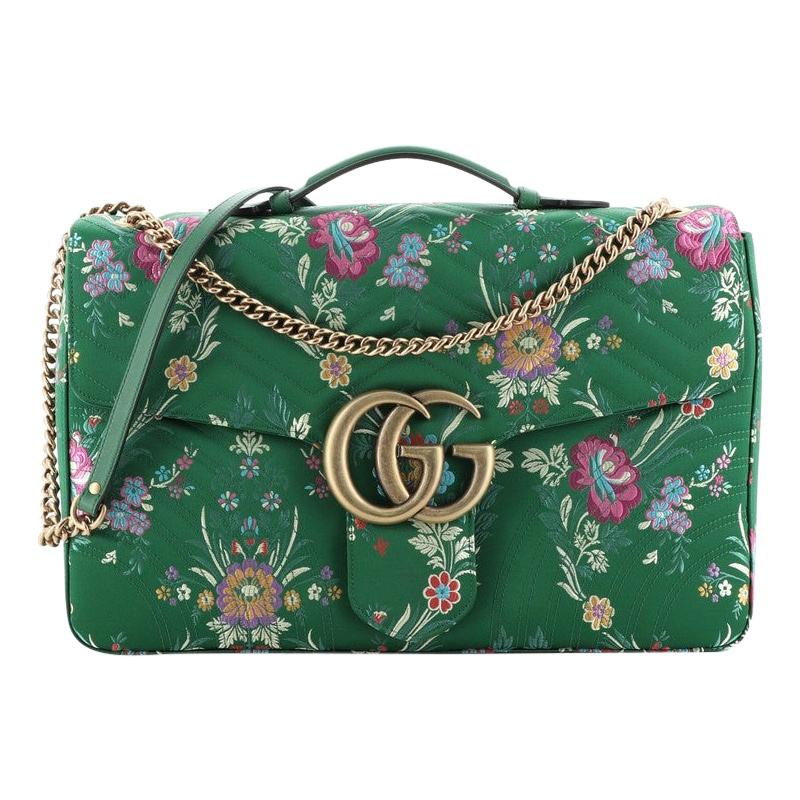 Gucci GG Marmont Flap Bag Matelasse Floral Jacquard Maxi at 1stDibs