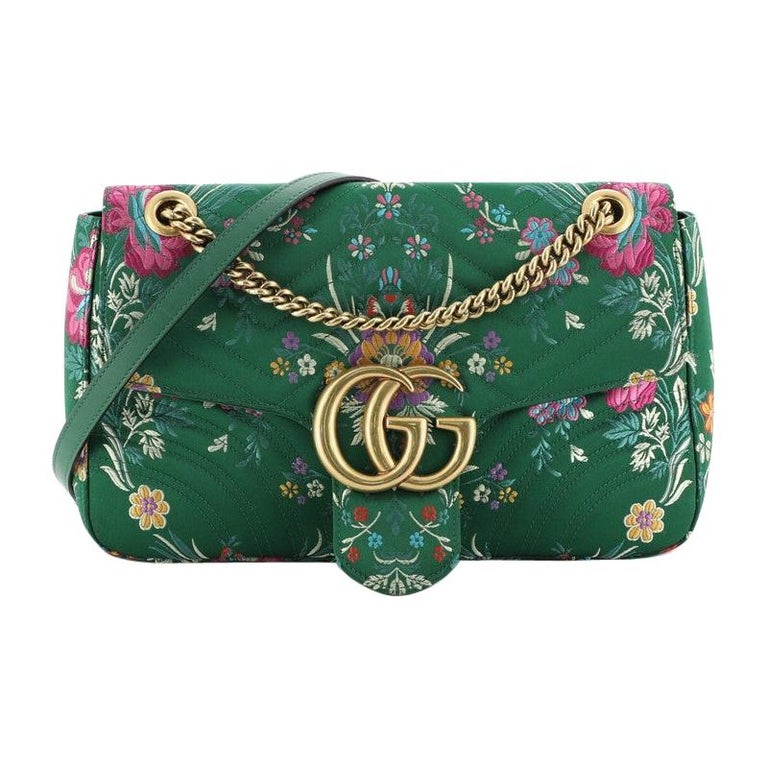 Gucci GG Marmont Flap Bag Matelasse Floral Jacquard Medium at 1stDibs ...