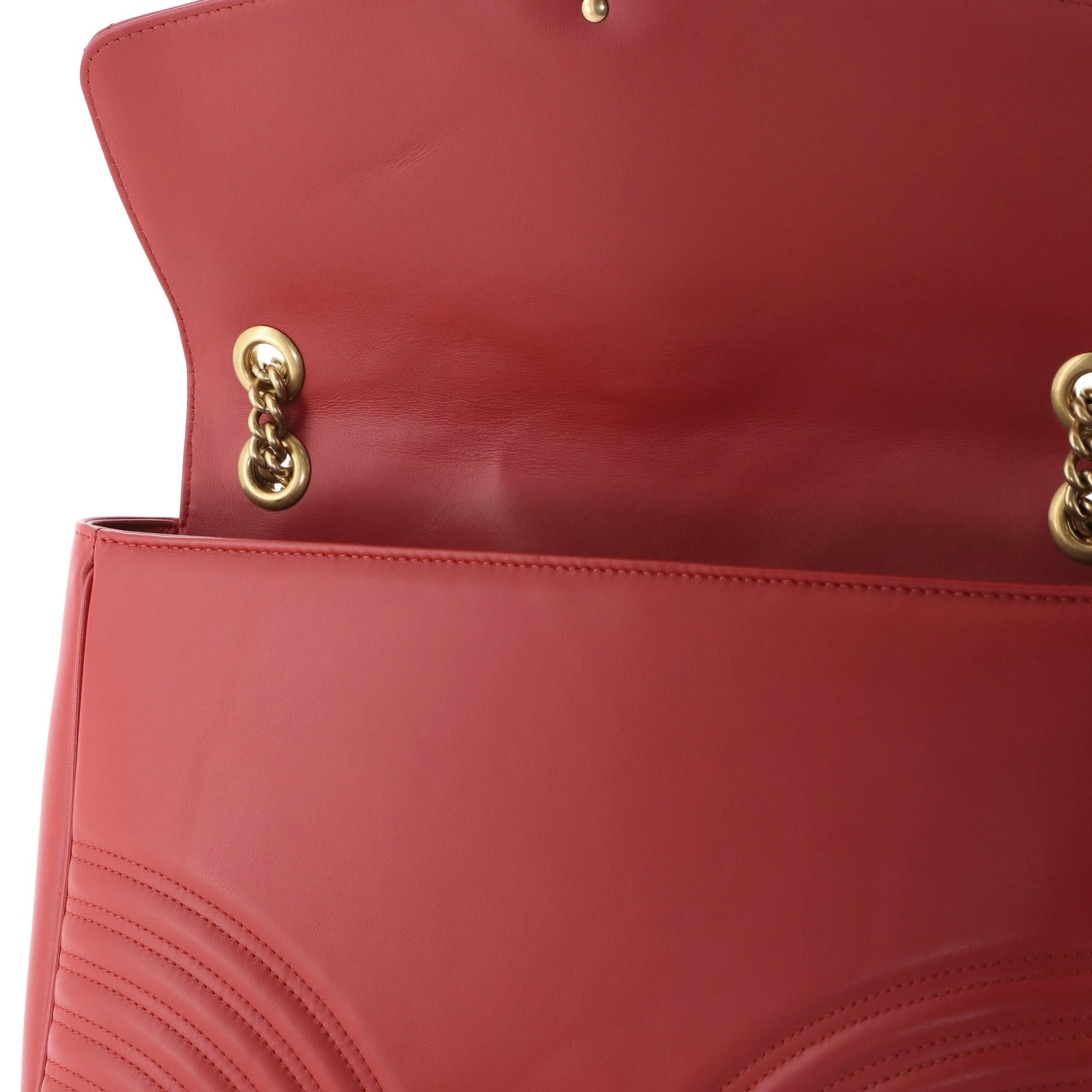 Women's Gucci GG Marmont Flap Bag Matelasse Leather Large