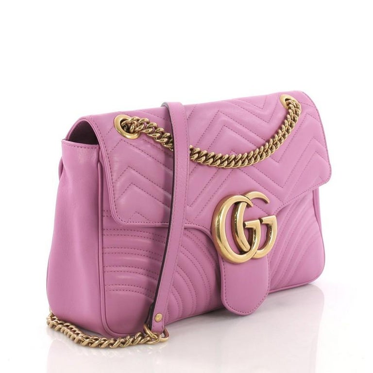 Gucci GG Marmont Flap Bag Matelasse Leather Medium at 1stdibs