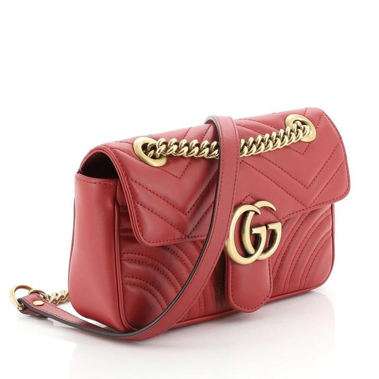Gucci GG Marmont Flap Bag Matelasse Leather Mini For Sale at 1stdibs