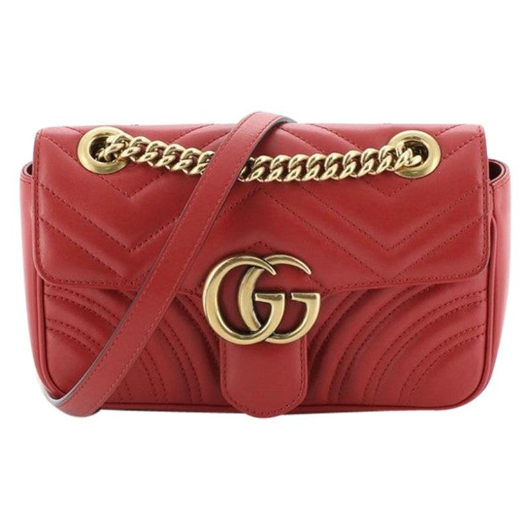 Gucci GG Marmont Flap Bag Matelasse Leather Mini For Sale at 1stdibs