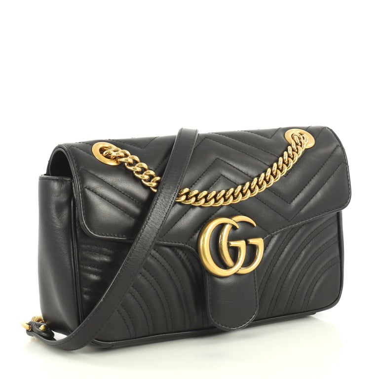 Gucci GG Marmont Flap Bag Matelasse Leather Small at 1stDibs