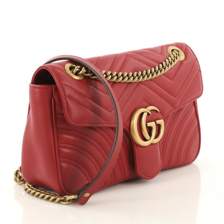 Gucci GG Marmont Flap Bag Matelasse Leather Small at 1stdibs