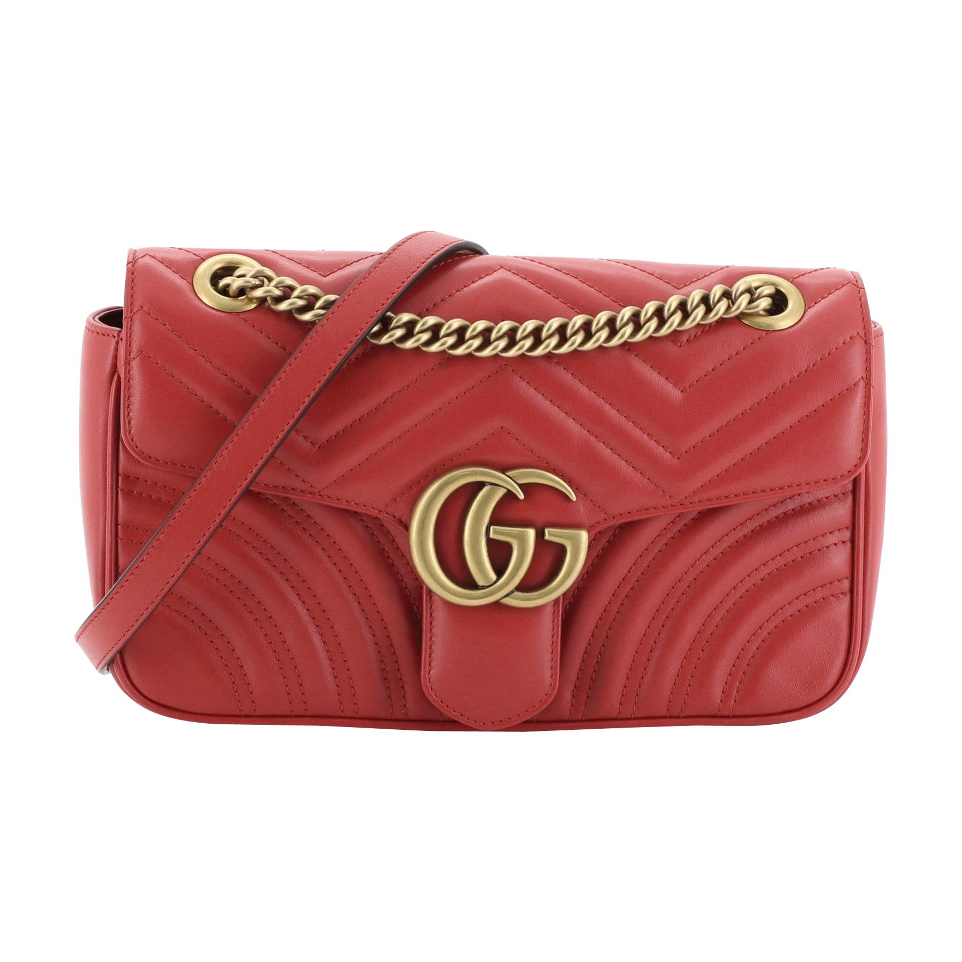 Gucci GG Marmont Flap Bag Matelasse Leather Small