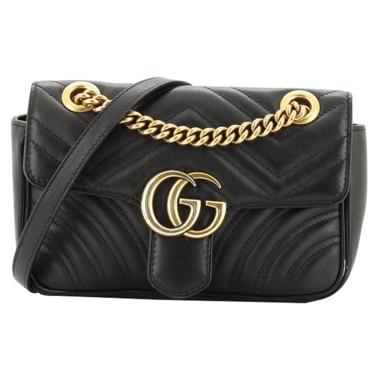 Gucci GG Marmont Flap Bag Matelasse Leather Small at 1stDibs